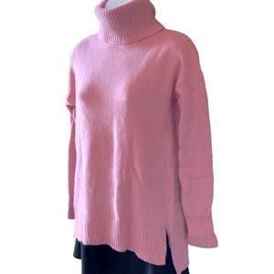 Benedetto B Sweater Pink Turtleneck Cashmere Blend Long Sleeves Size Small